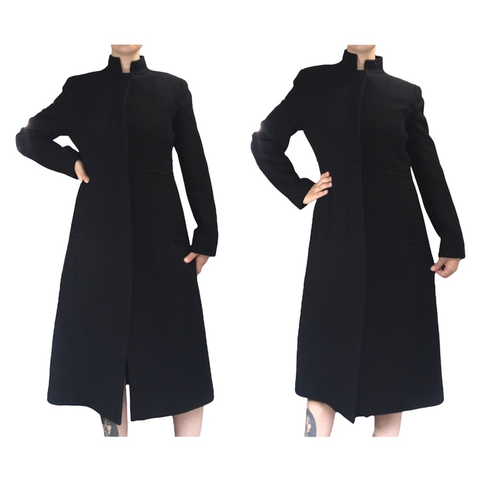 J. CREW wool trench coat black button up vintage